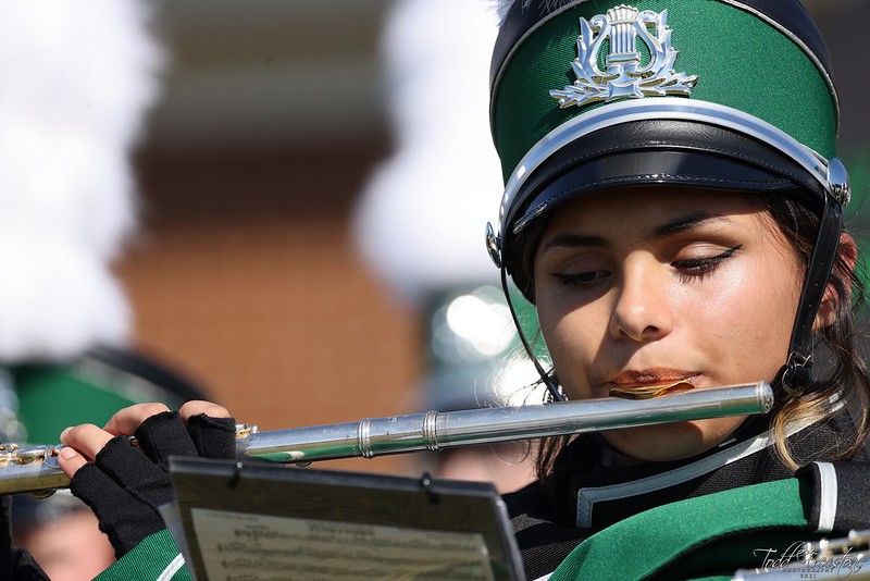 Female student playing flute