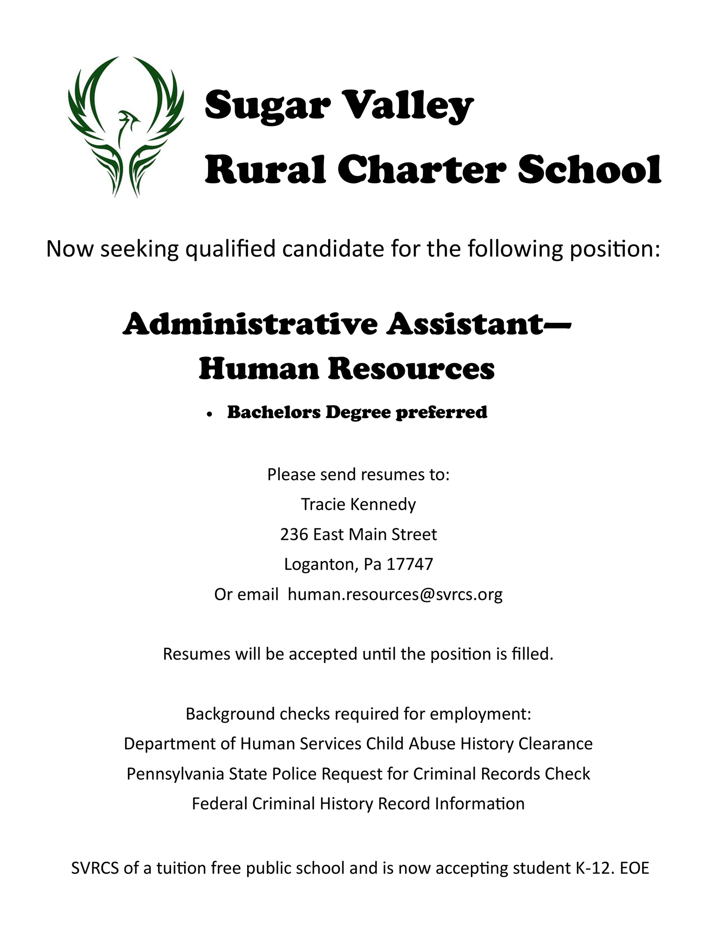 Hiring HR Administrative Assistant 