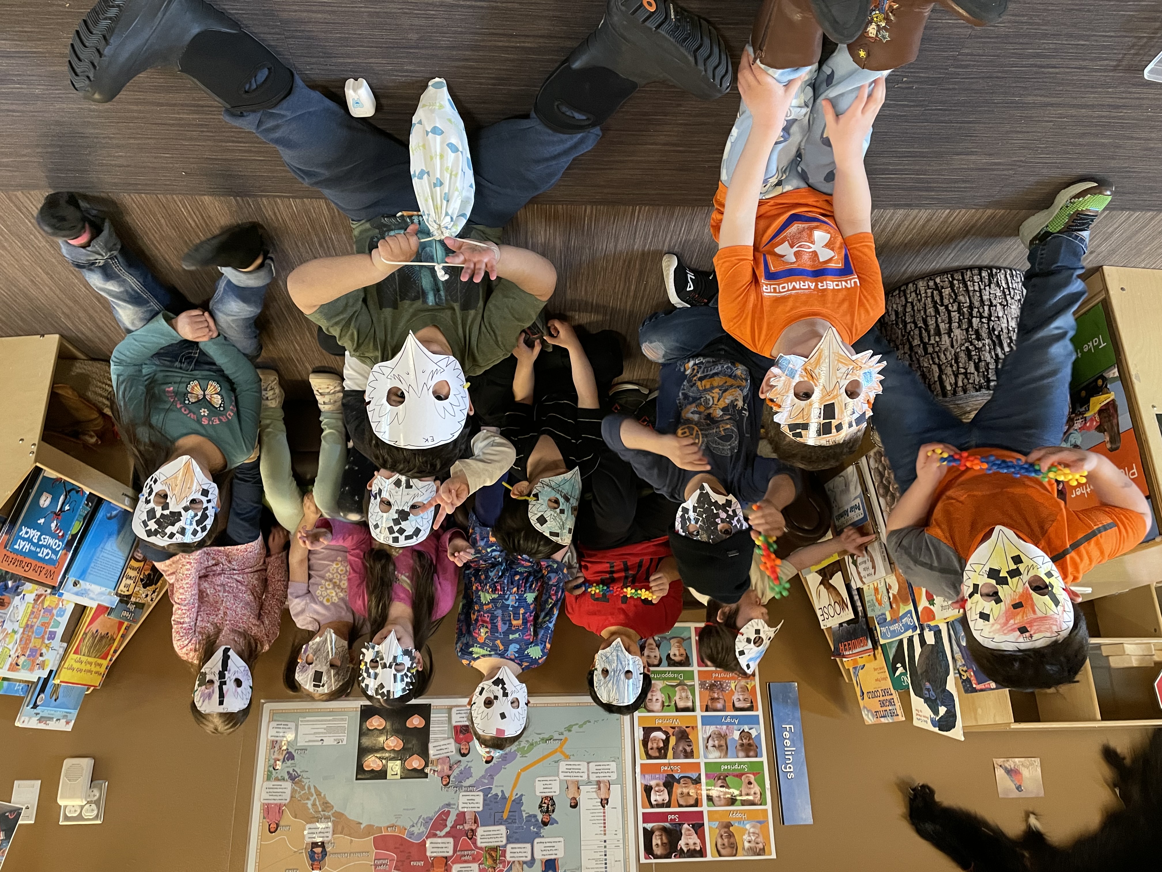 students with masks