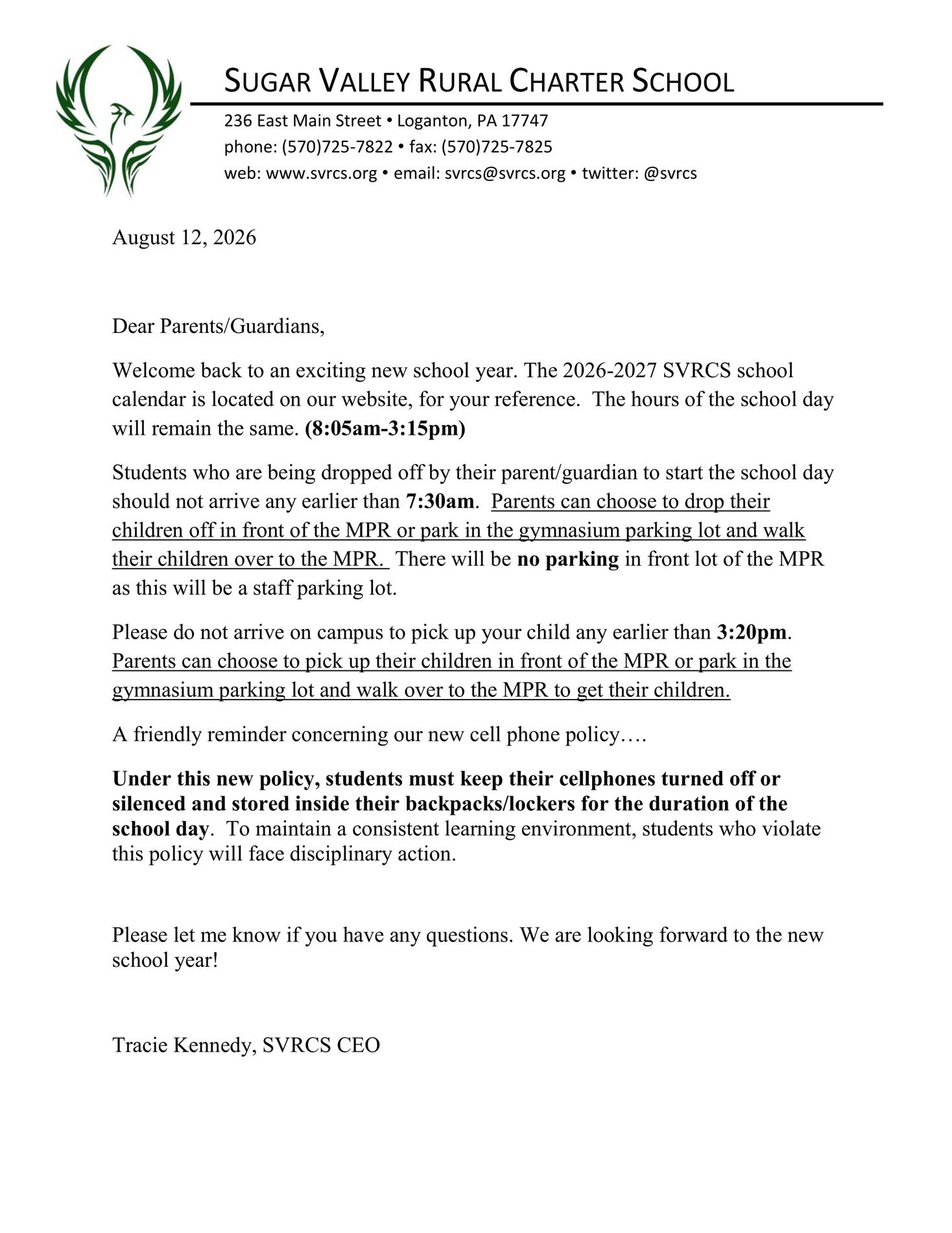 Parent Letter 2026