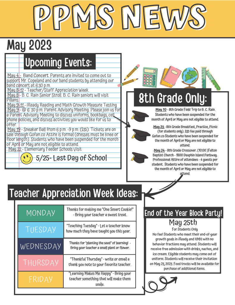 Pillans Middle May Newsletter 2023
