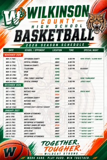 WCHS Basketball Schedule