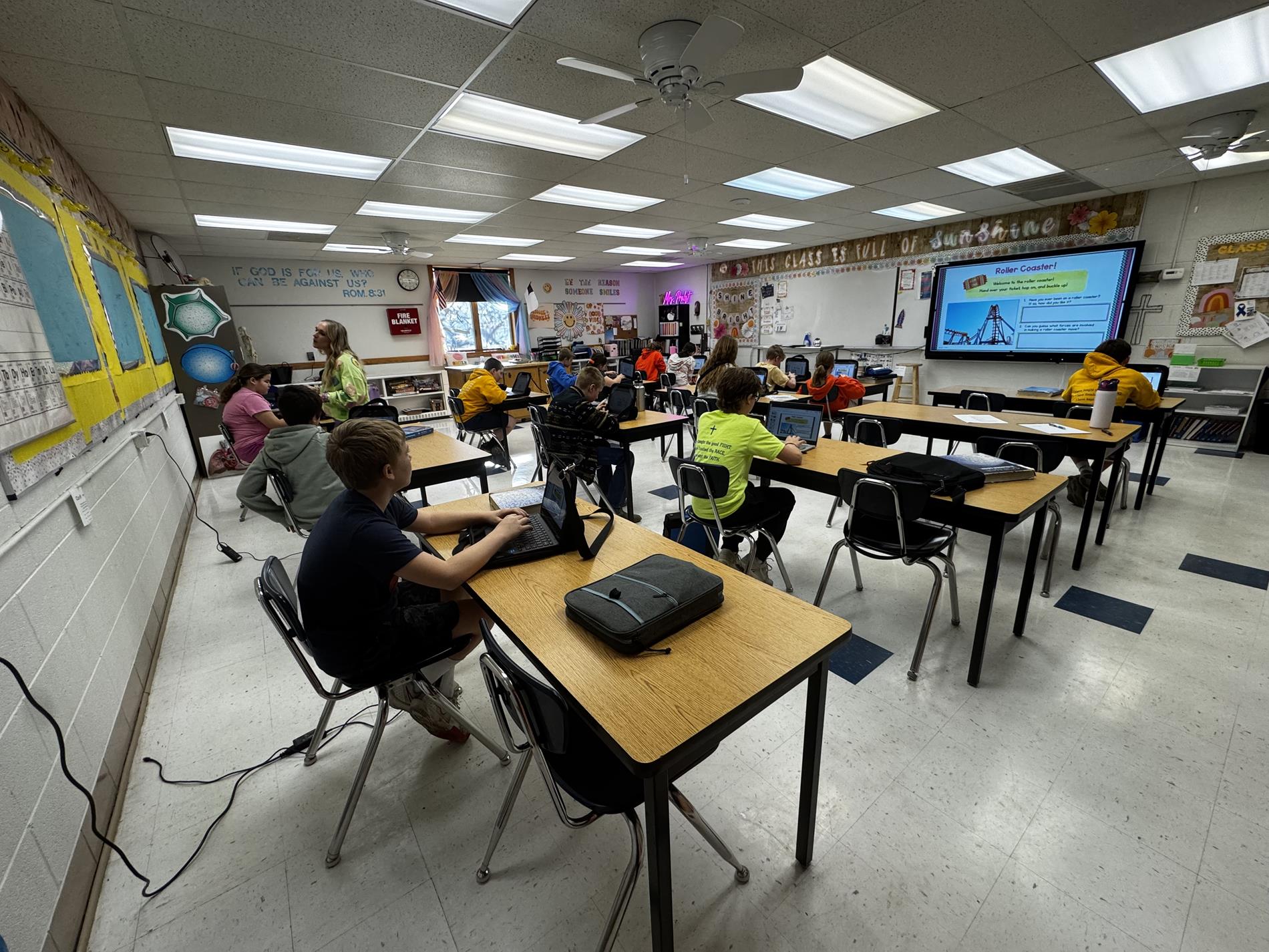 Photo of small class size.