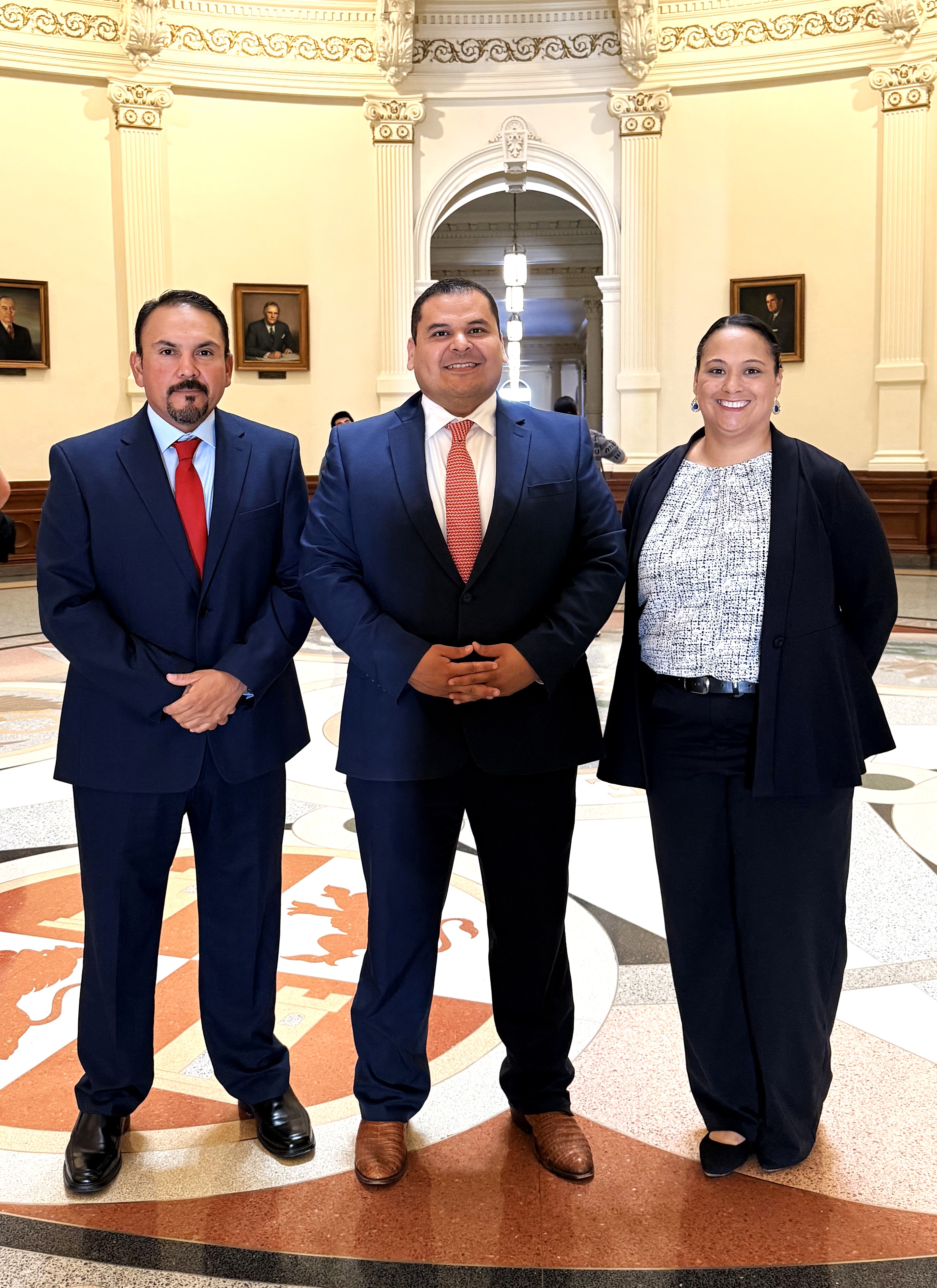 Jaime Gomez - Board Member,  Dr. Elmer Avellaneda- Superintendent, Nichole Speer - Elementary/ECC Principal
