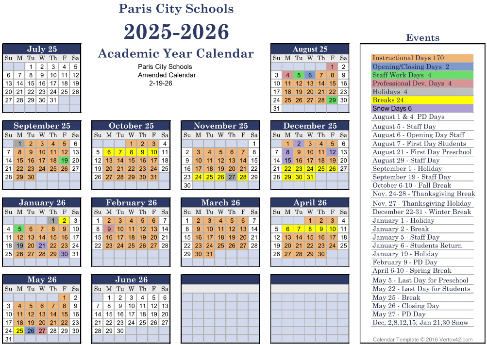 2025-26 Official Calendar Amended 2-19-26