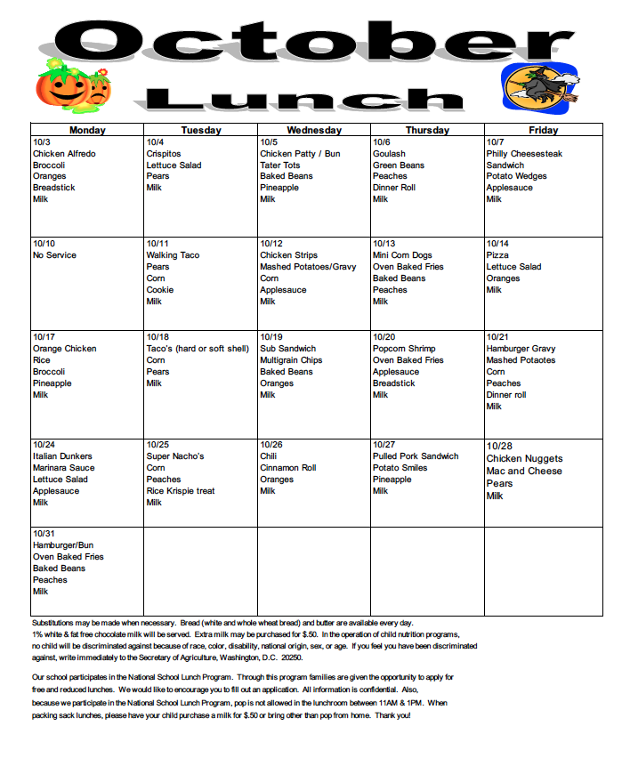 Lunch Menus