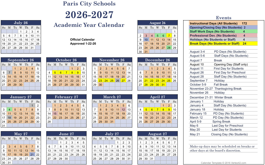 2026-2027 Academic Calendar