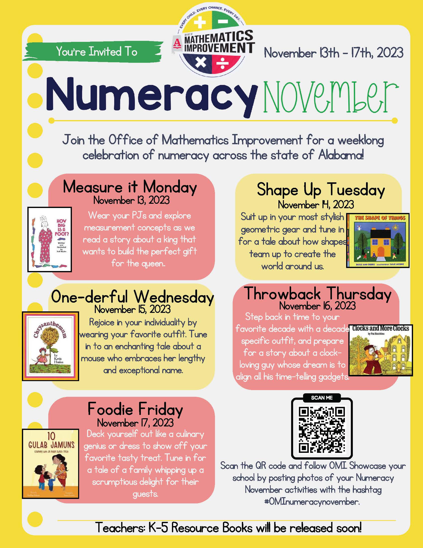 Numeracy Week
November 13-17, 2023