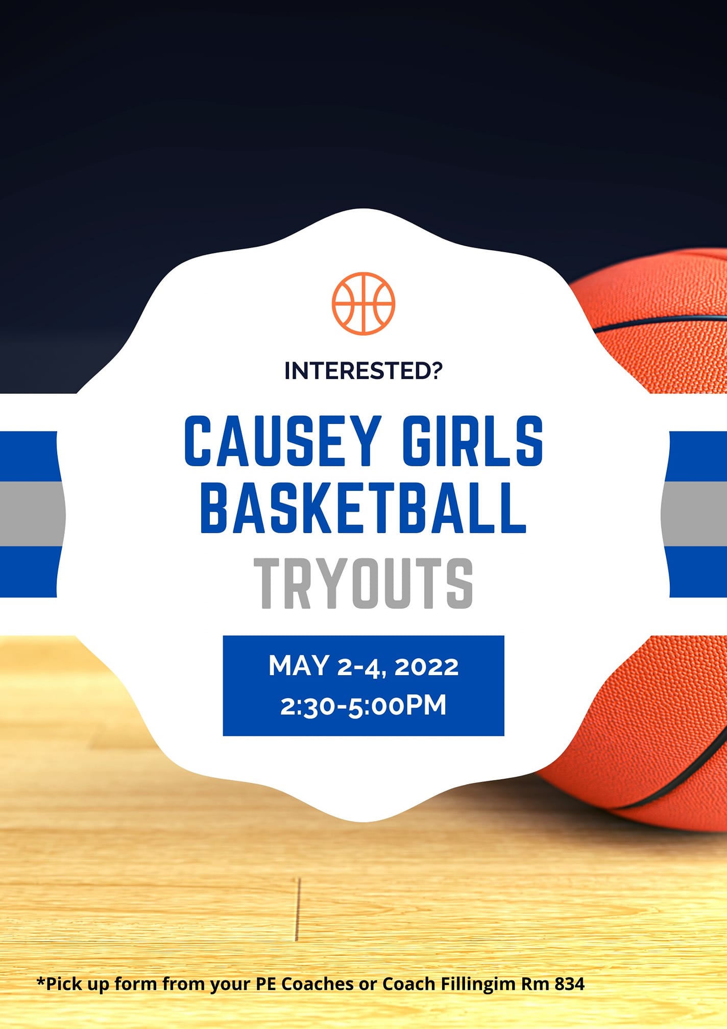 girls basketball tryout flyer 2022