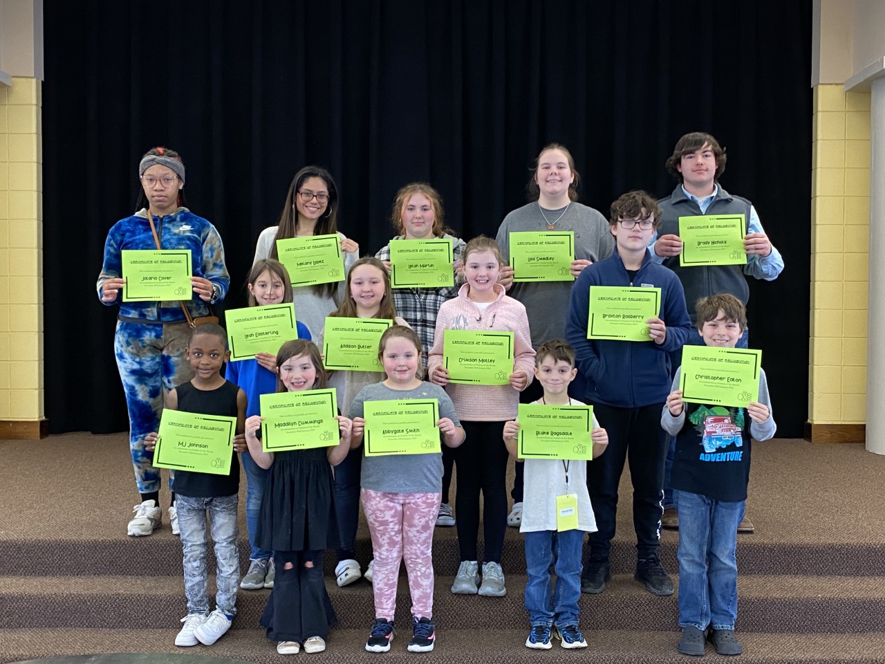 December and January Students of the Month