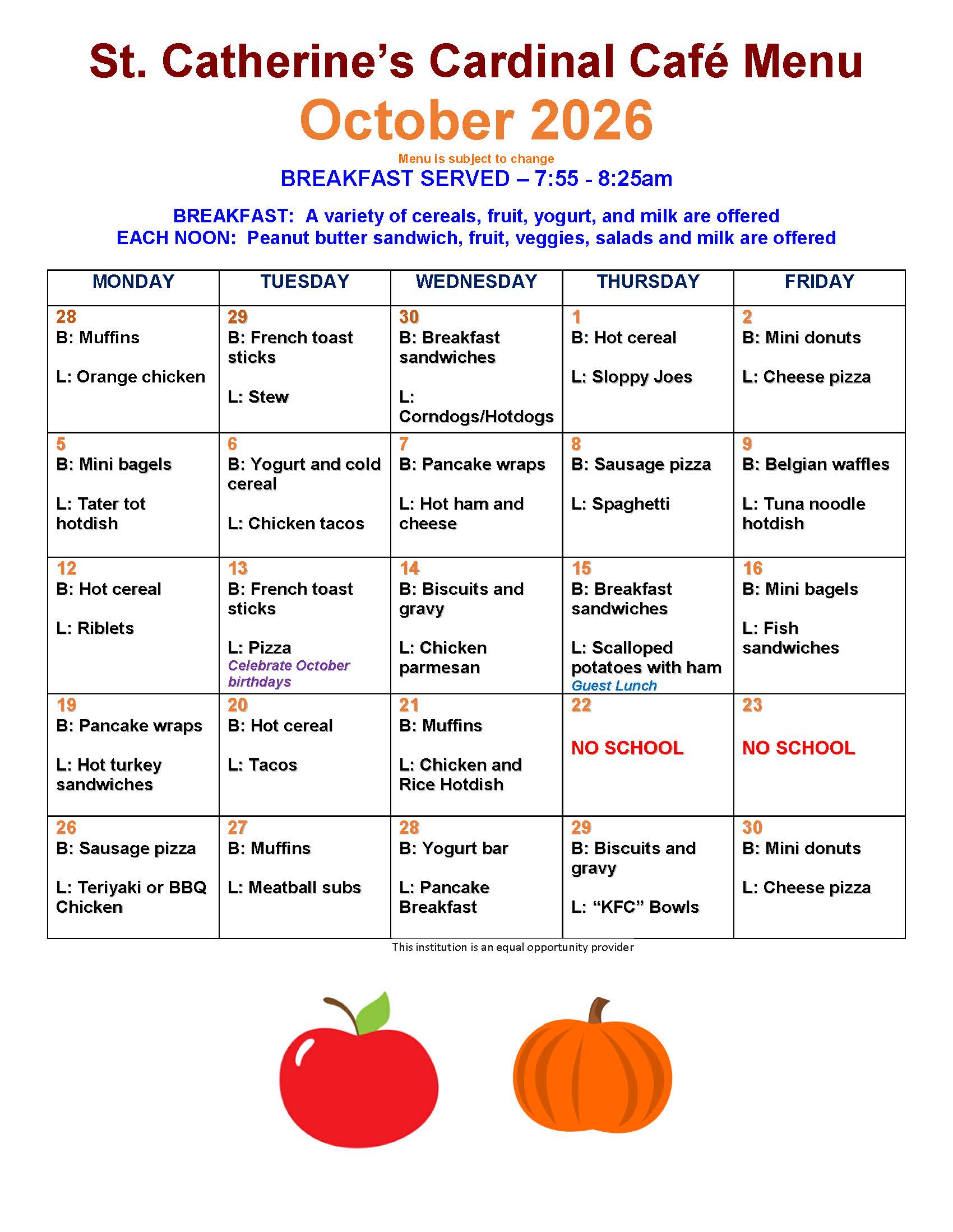menu