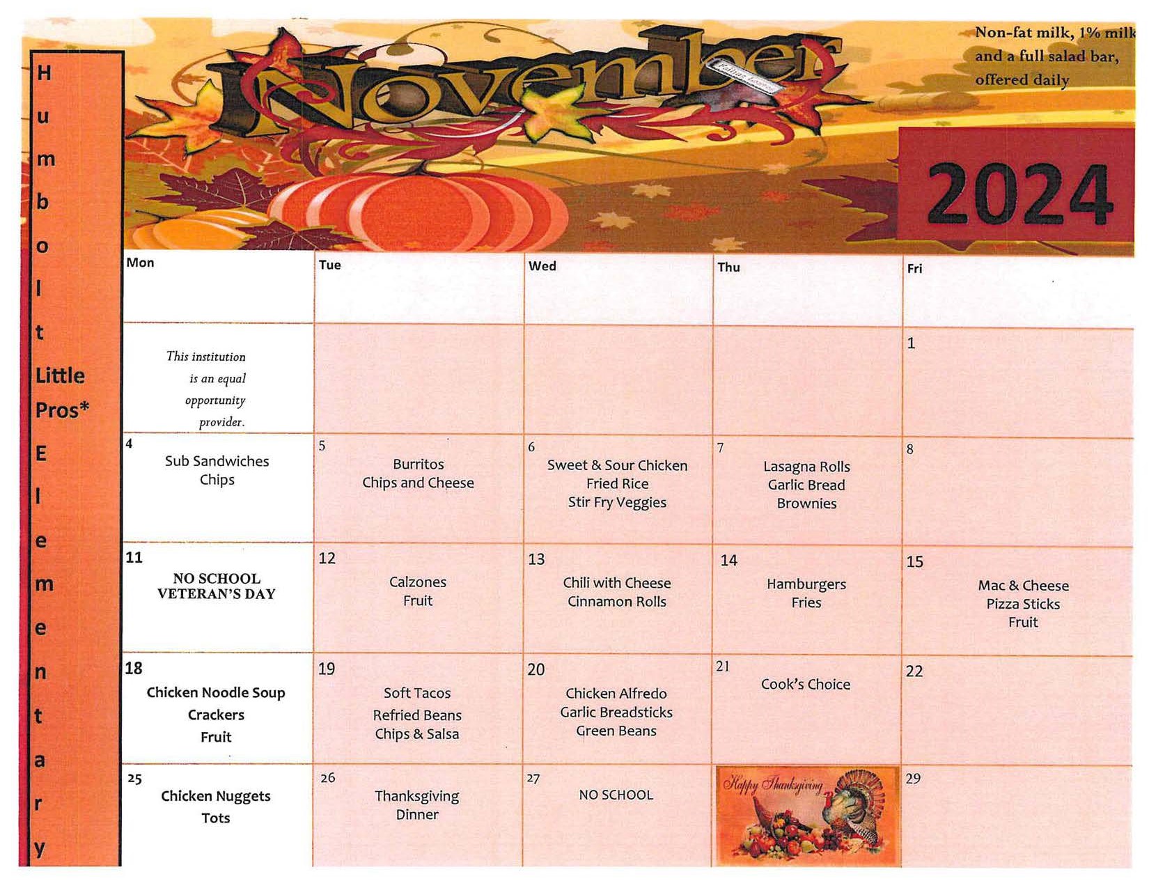 November 2024 Menu