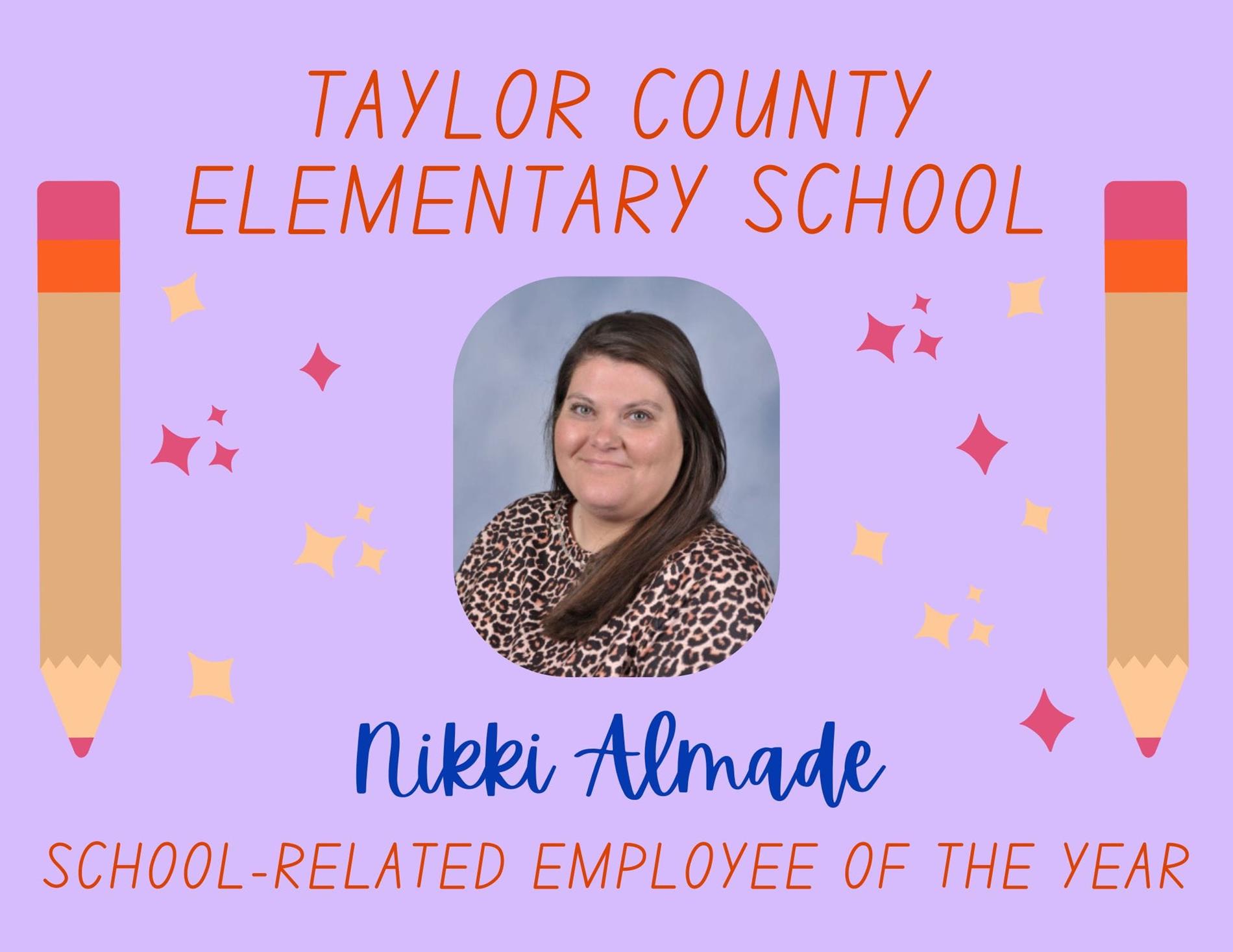 2024 TCES Non-Instructional employee of the year, Mrs. Almade