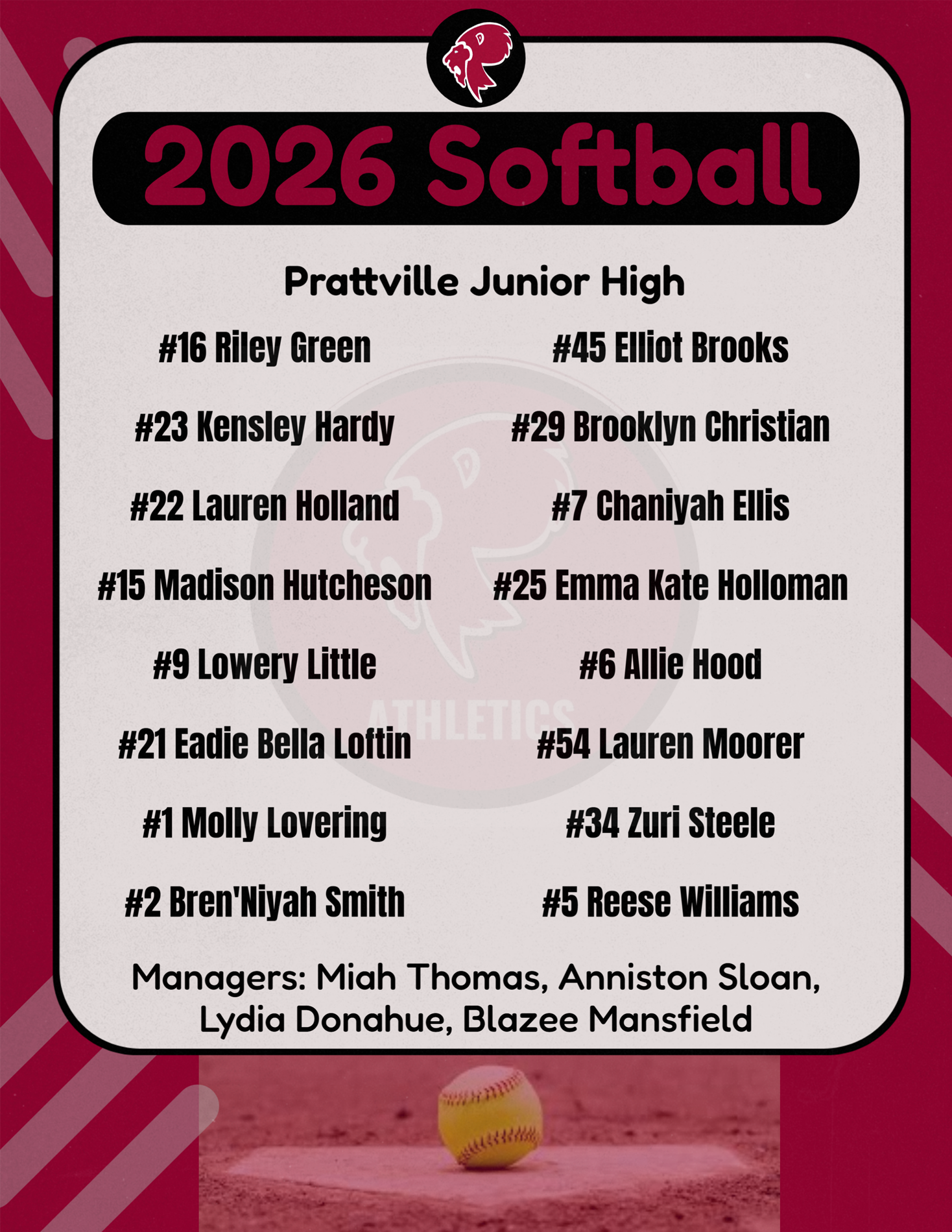 Softball Roster