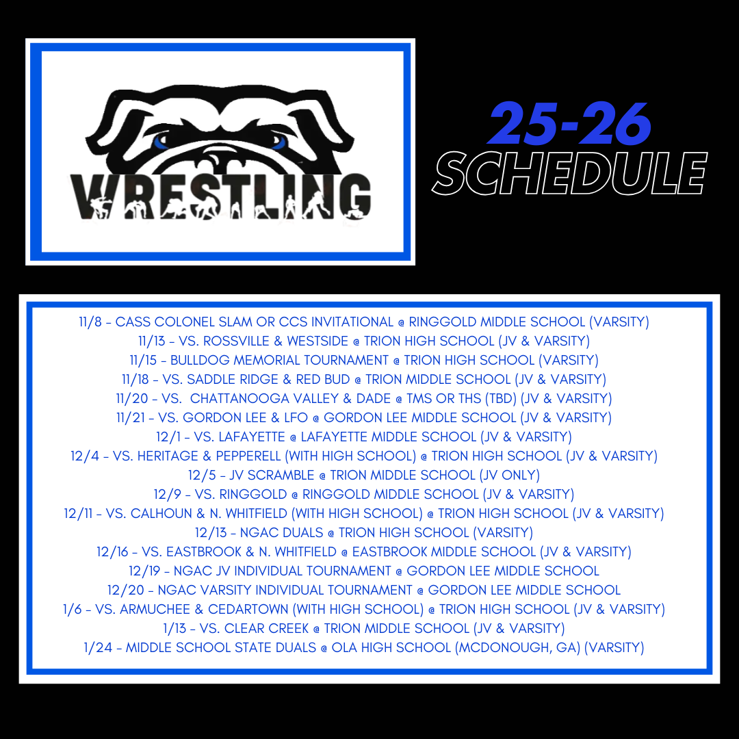 25-26 TMS Wrestling Schedule