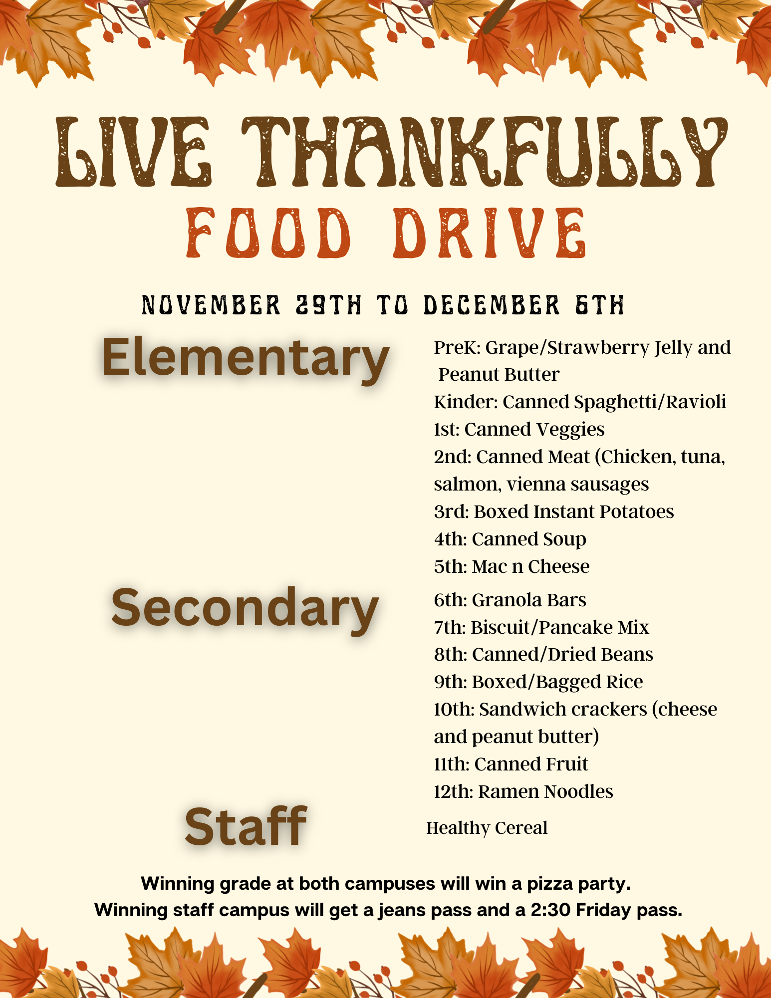 thanksgiving food drive thanksgiving food drive