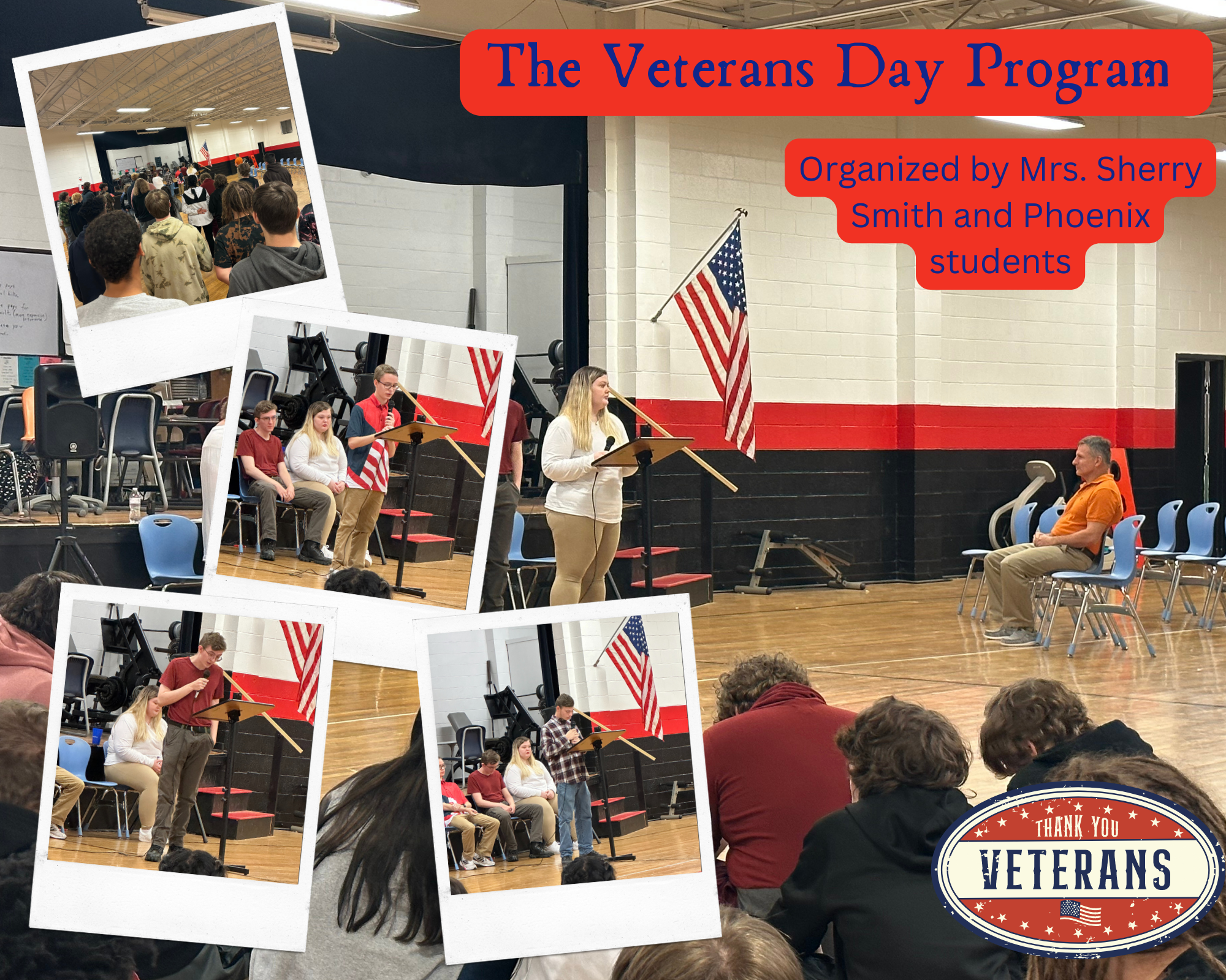 This is a picture of the veterans day program at the Phoenix school.