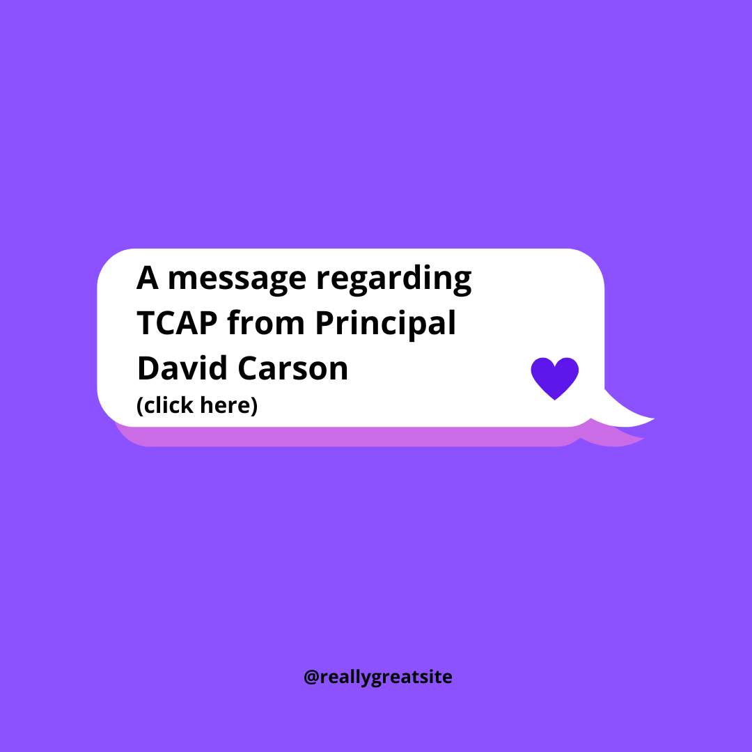 Click here to view and listen to a message regarding TCAP testing from Principal David Carson