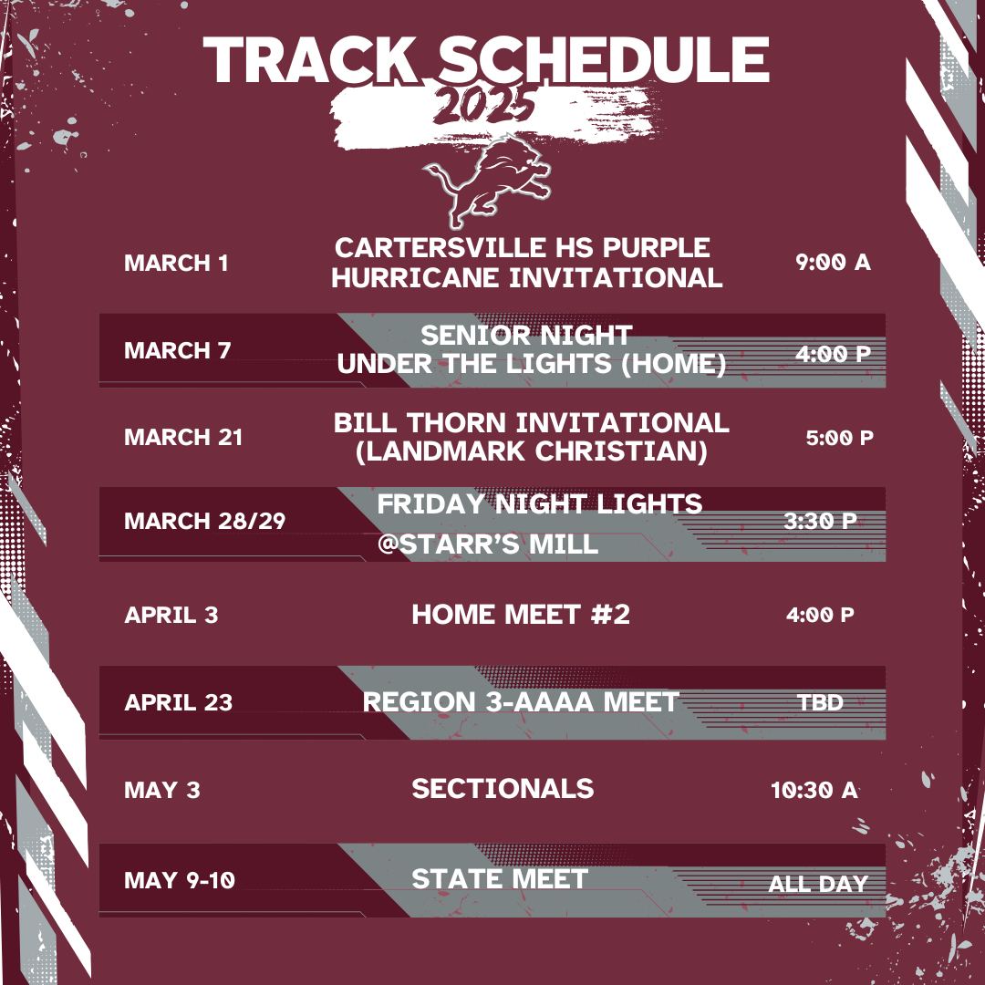 CHS Track Schedule