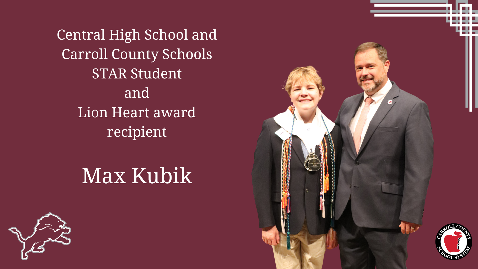 honors night lion heart and star student award recipient