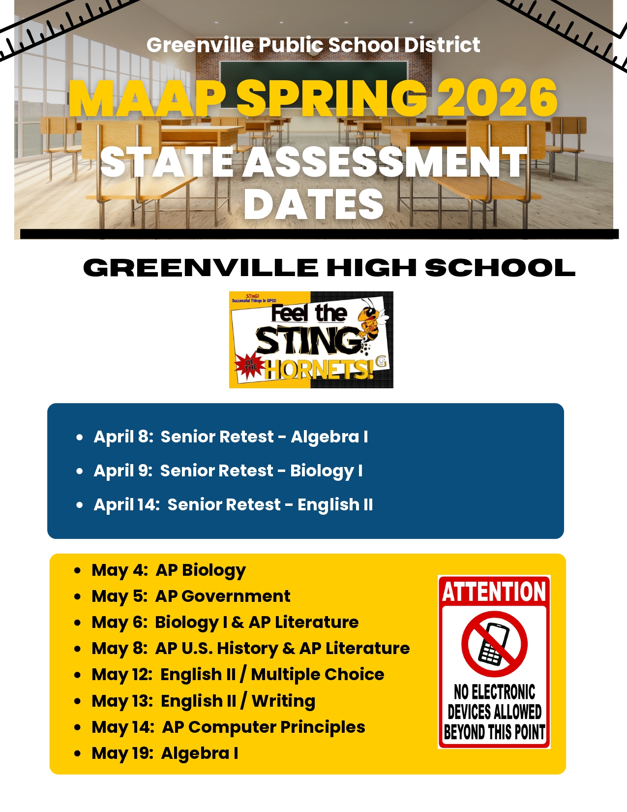 GPSD MAAP Spring State Assessment Dates P3