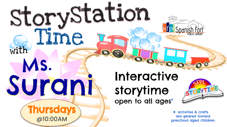StoryStations Time with Ms. Surani Thursdays at 10:00 a.m. starting June 1, 2023