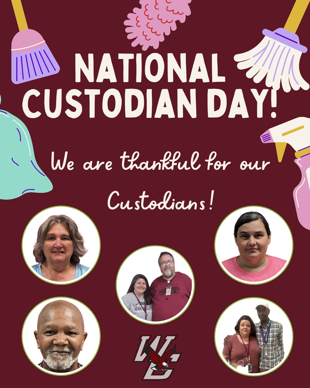 Happy National Custodian Day! Today, we celebrate and thank our incredible custodial staff for their hard work in keeping our school clean, safe, and welcoming every day. 