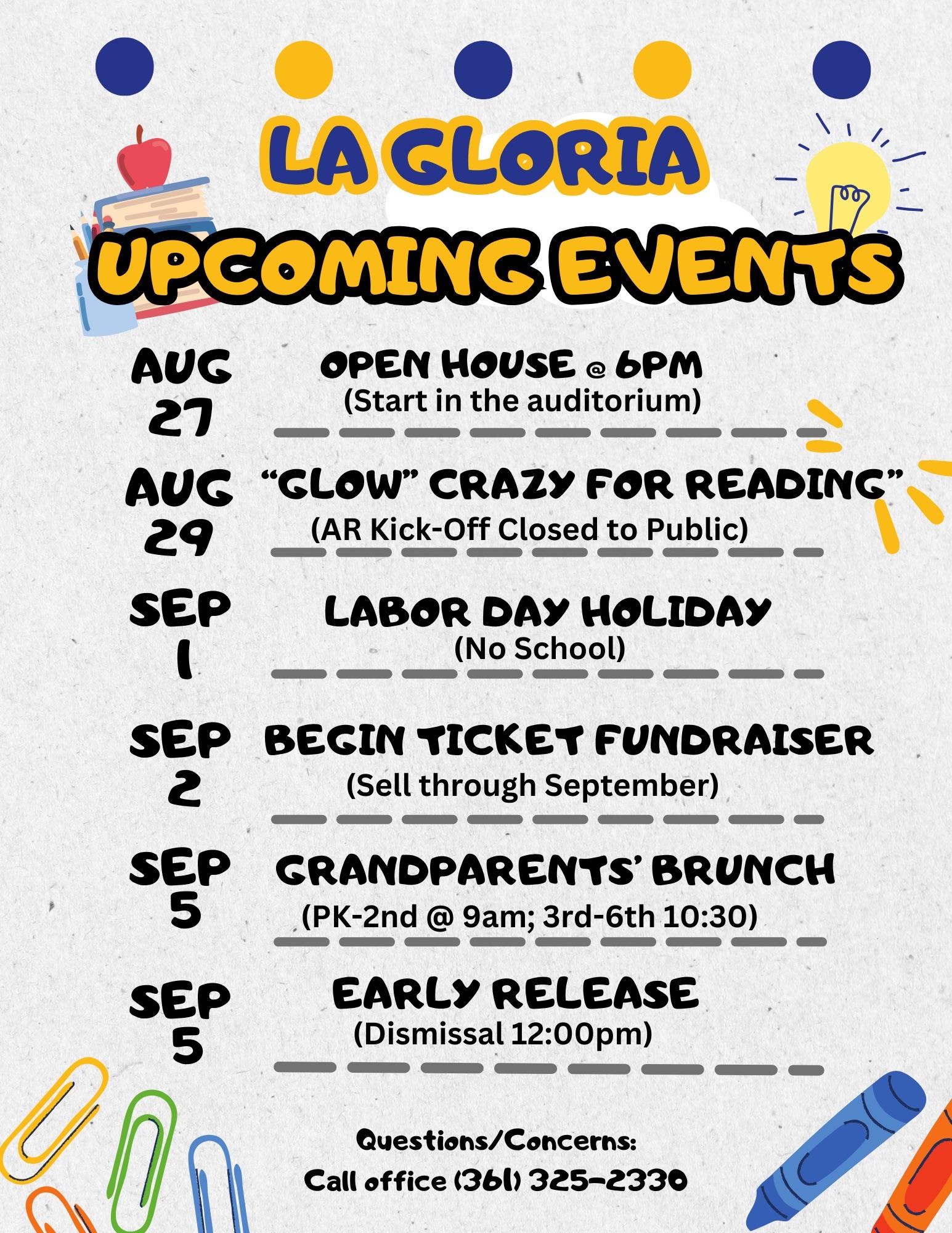 Upcoming Events 8/27 - 9/5