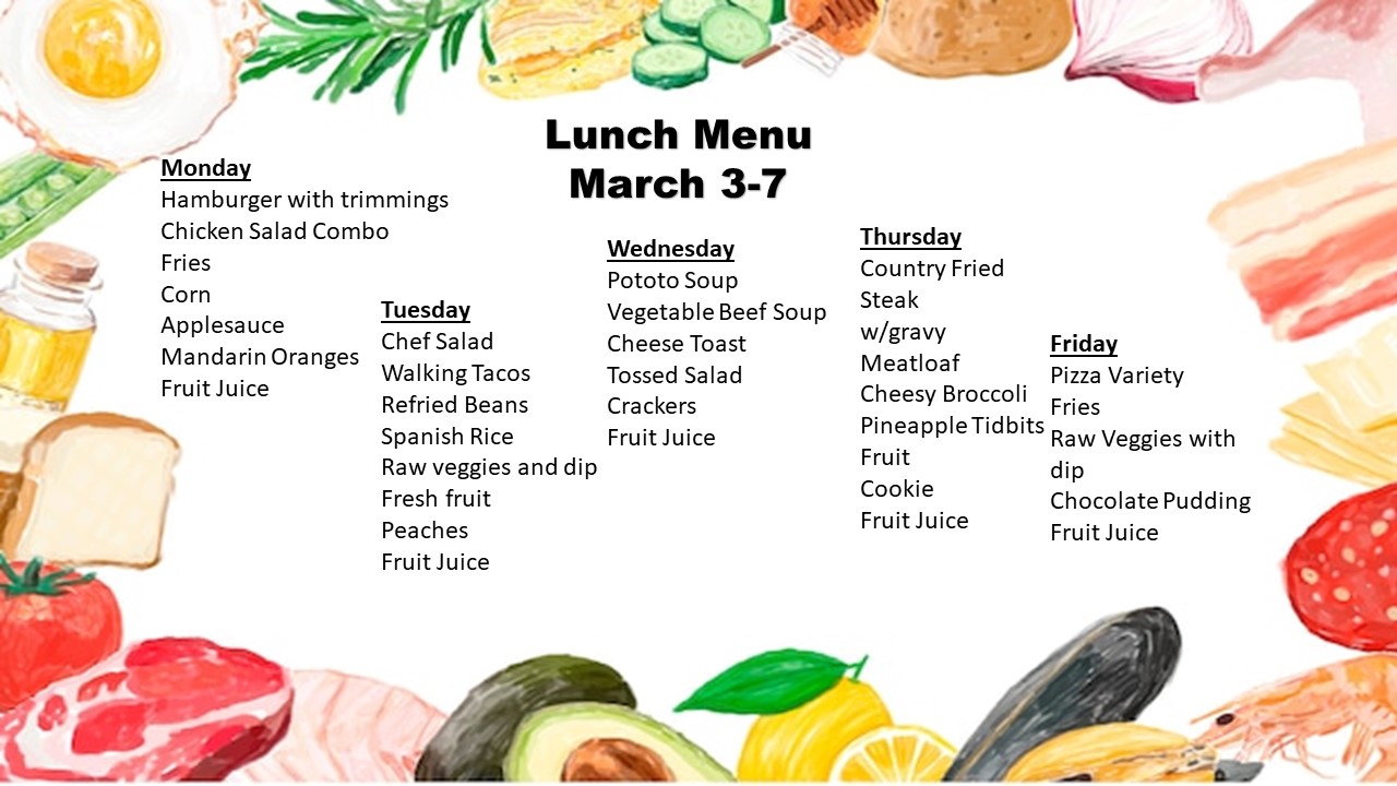 Lunch menu