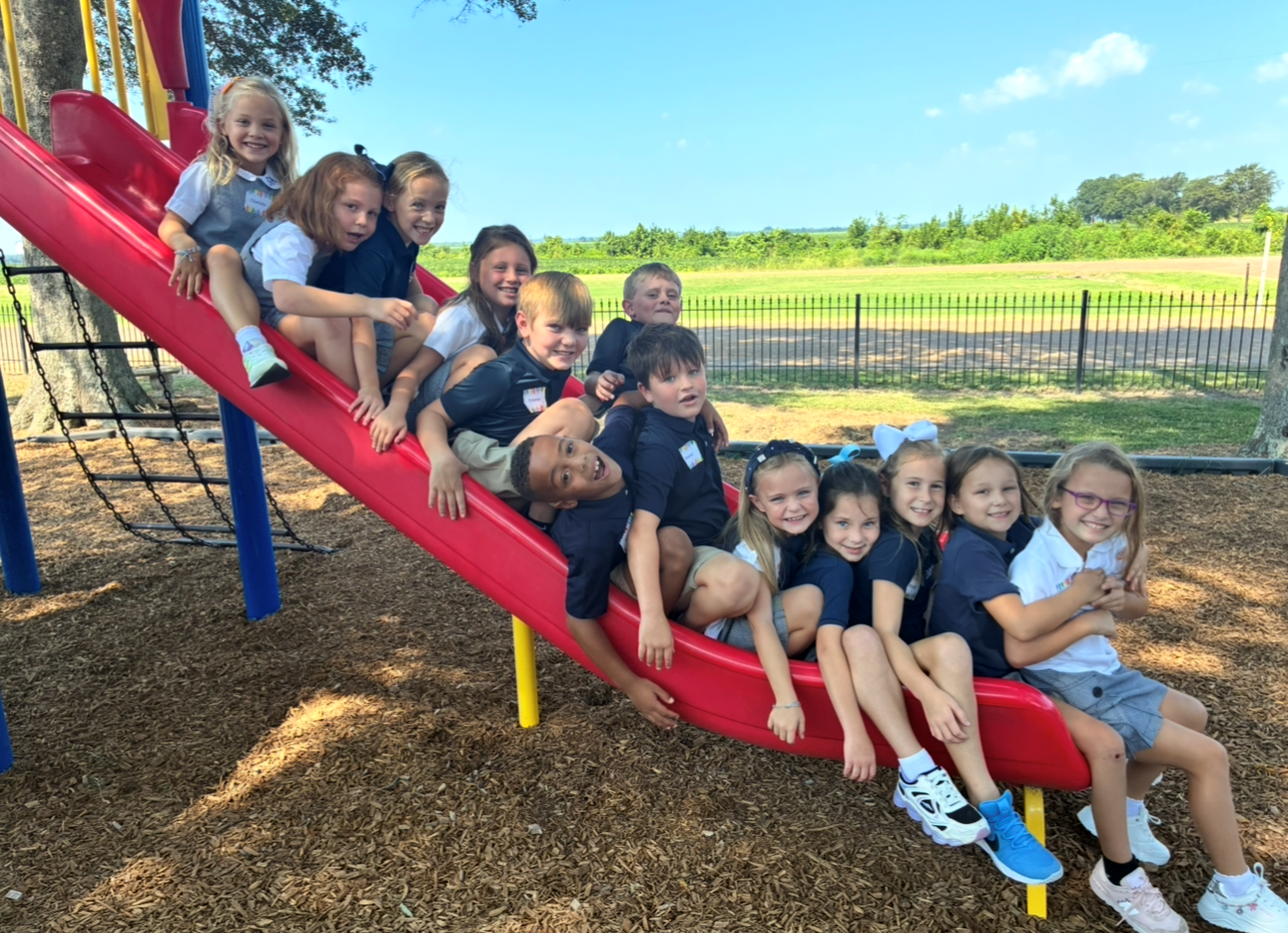 kids on slide