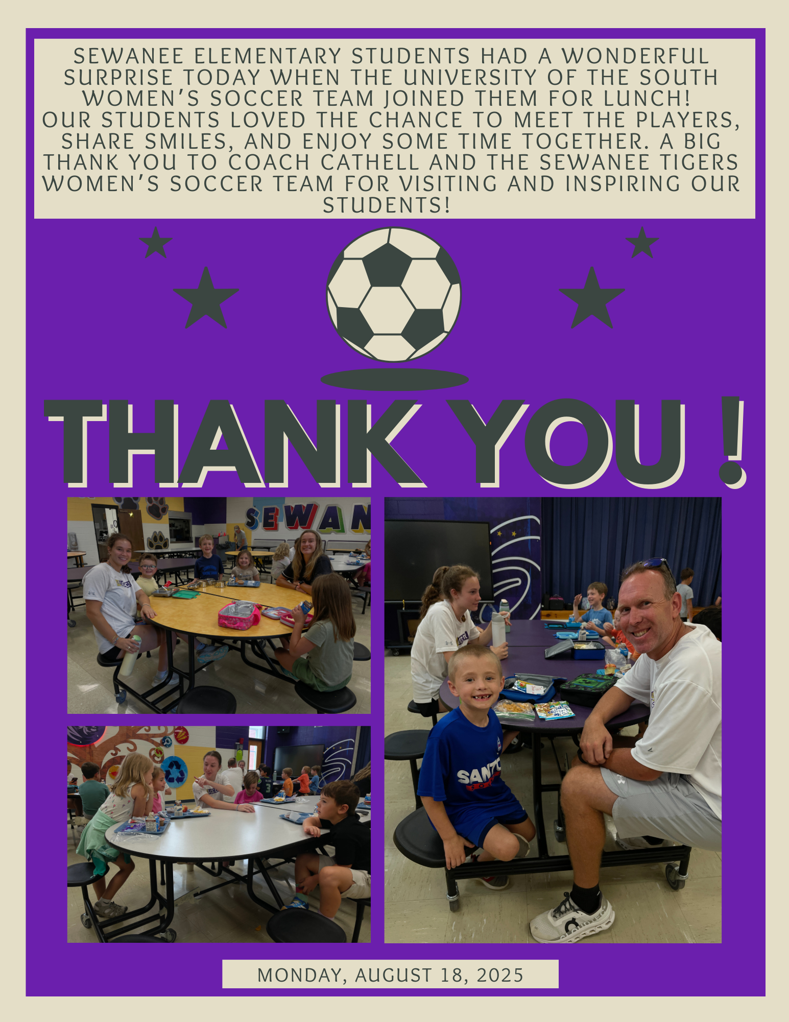 University of the South Girls Soccer Visits SES University of the South Girls Soccer Visits SES