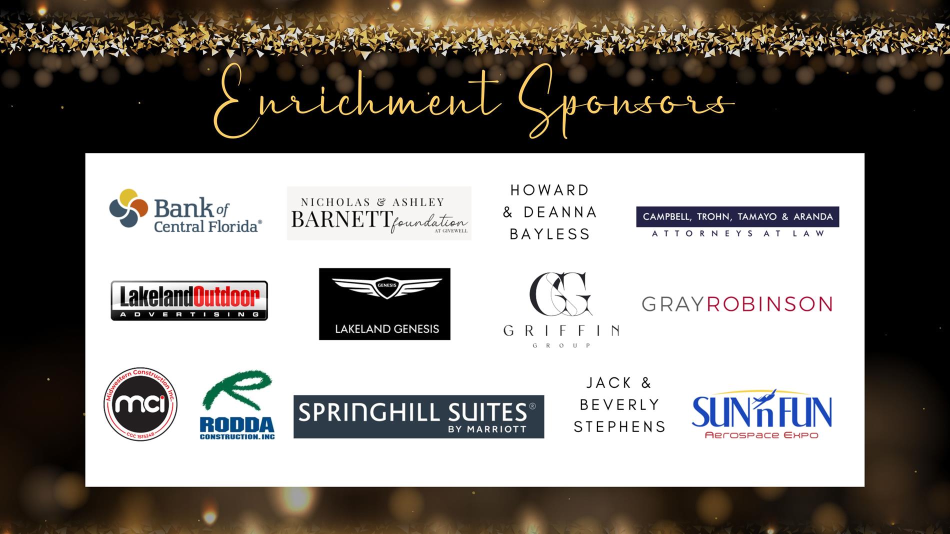 Thank You Enrichment Sponsors