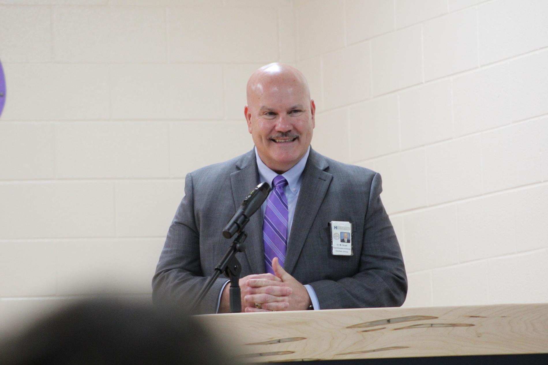 Dr. Mark Scott, Superintendent of Schools, speaking at the MAPS Ribbon Cutting and Campus Dedication on 9.5.2024