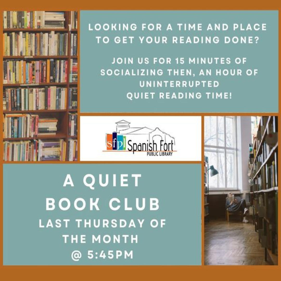 SFPL Quiet Book Club Sept 26, 2025, 5:45 p.m. -7:00 p.m.