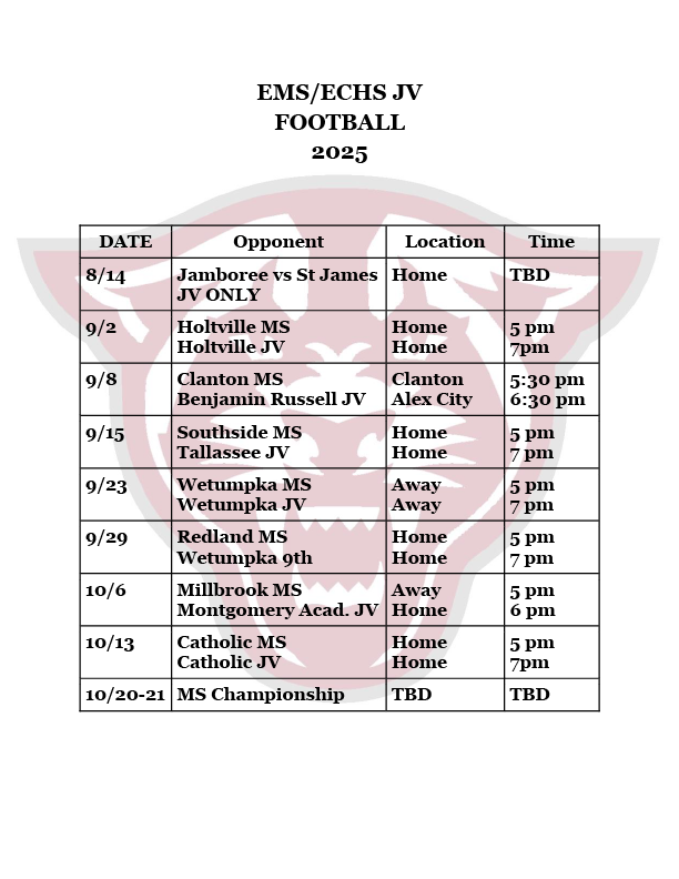 JV Schedule