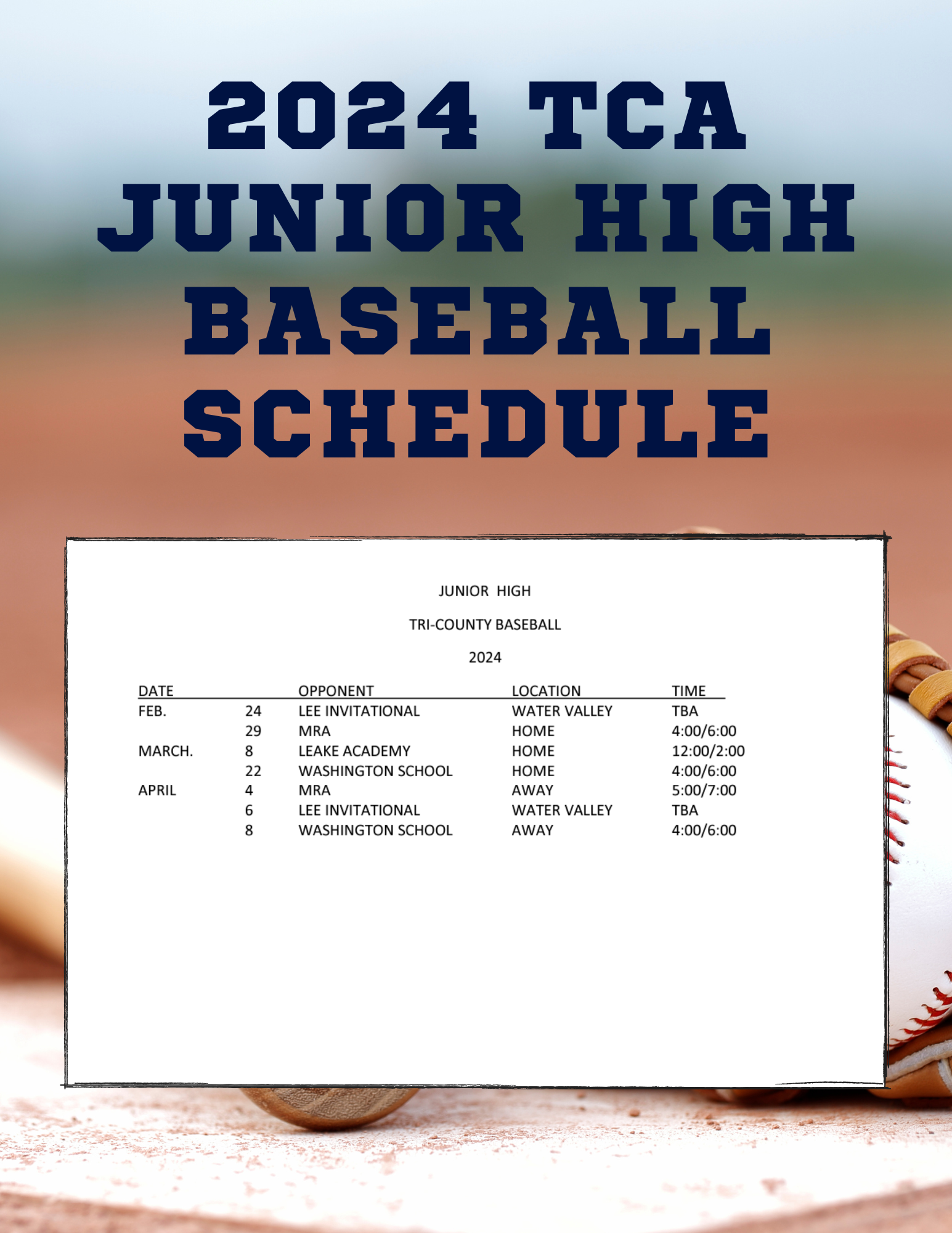 Junior High Schedule