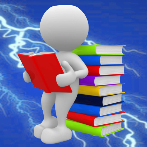 books with lightning background