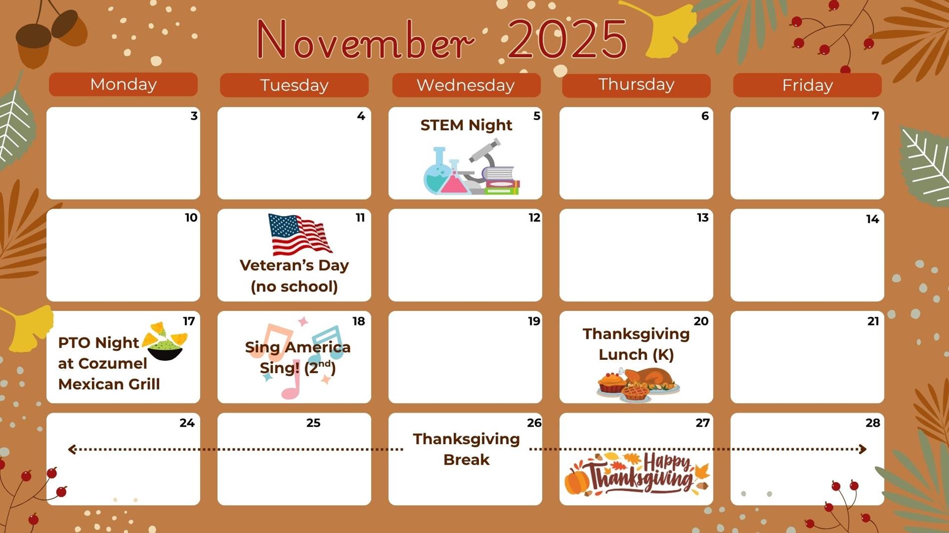 November 2025 Calendar November 2025 Calendar