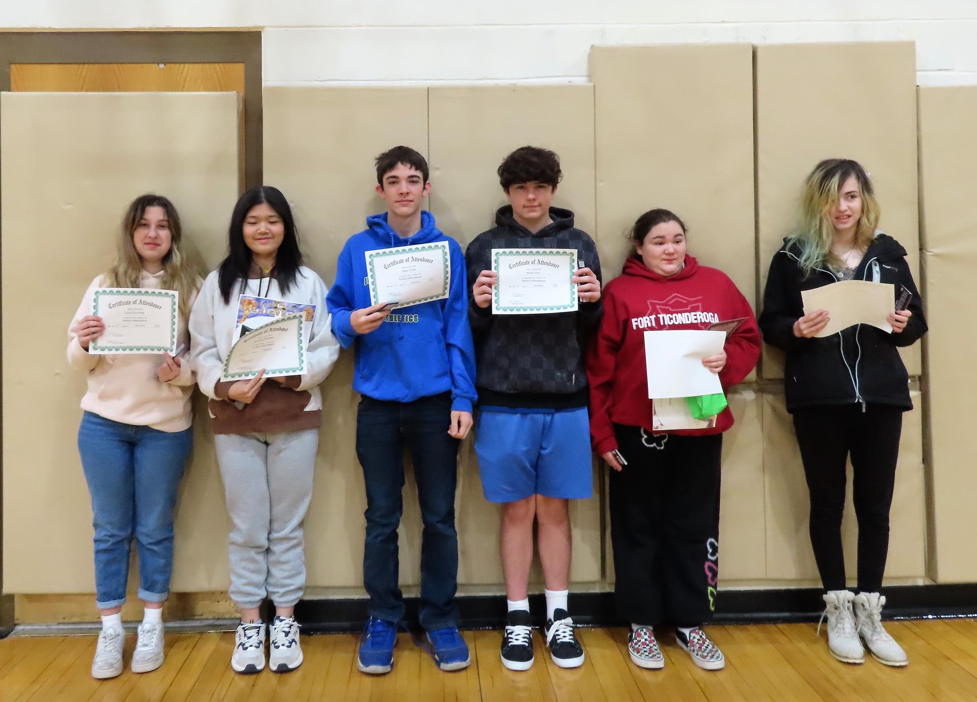 Perfect Attendance Recipients Image