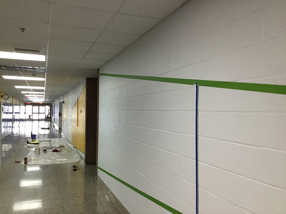 Look down the senior hallway as it is transformed