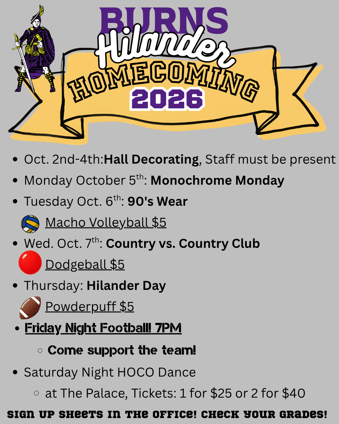 HOCO Week Events