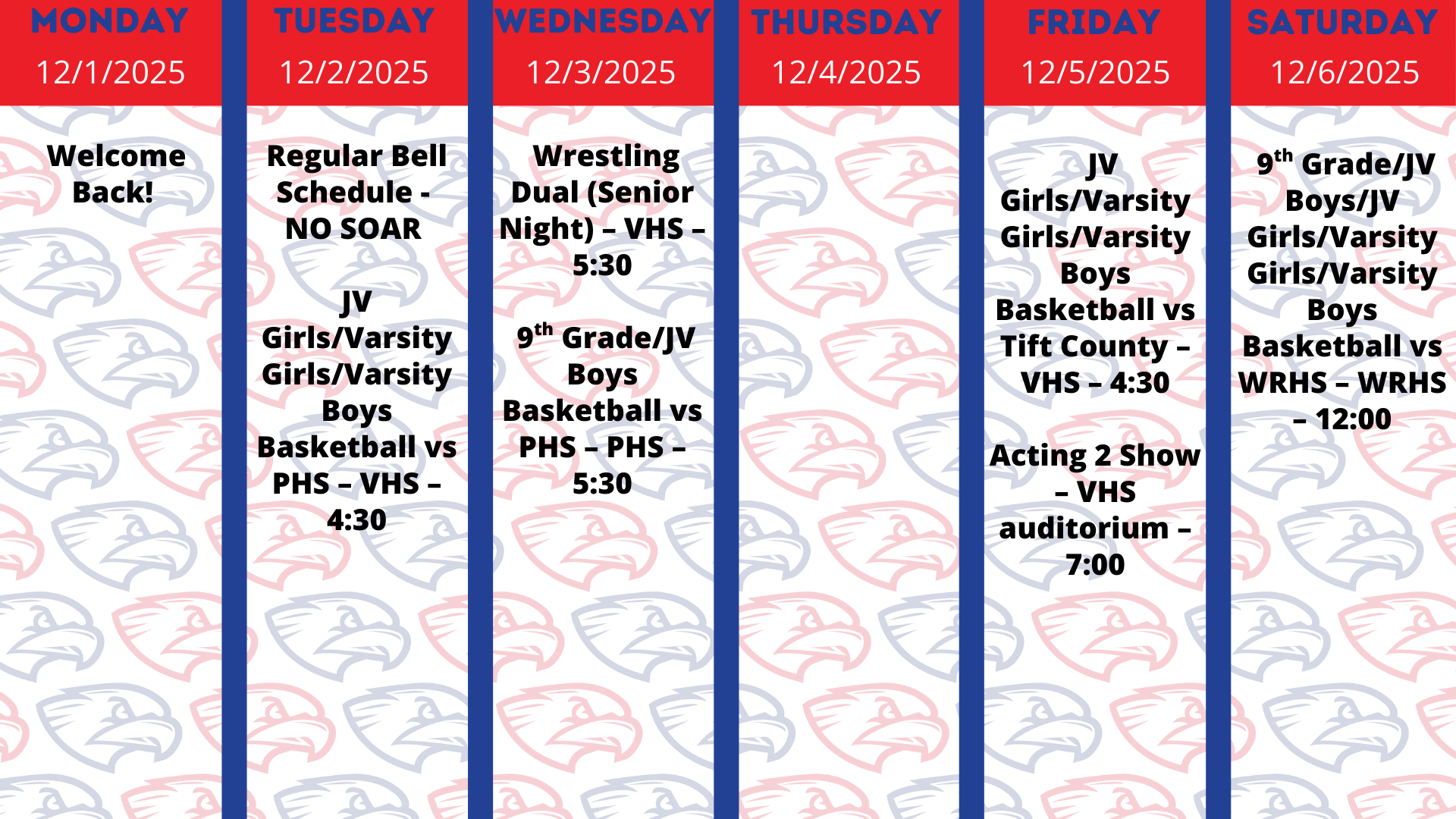 12.1.25 Week at a Glance