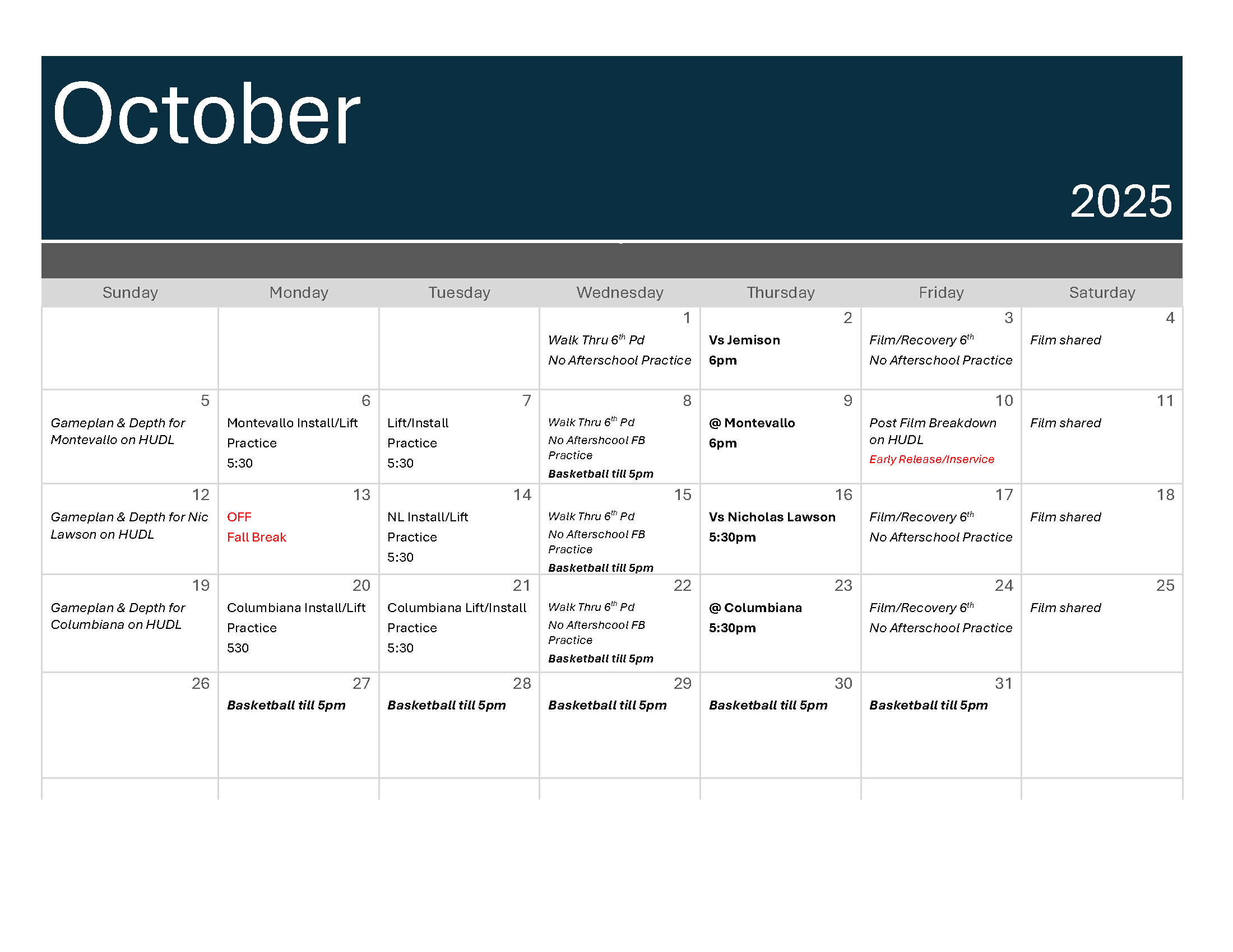 October