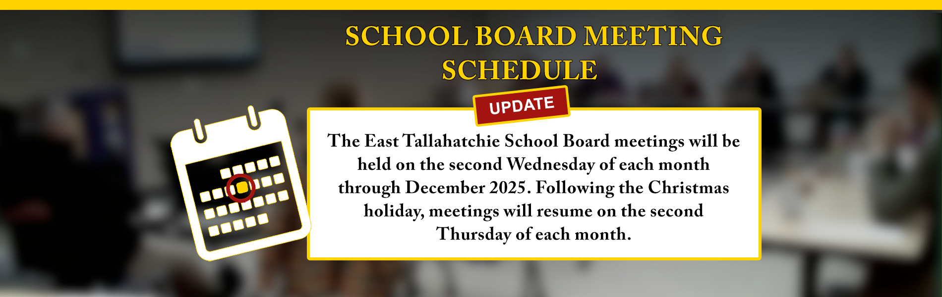 School Board Meeting Update