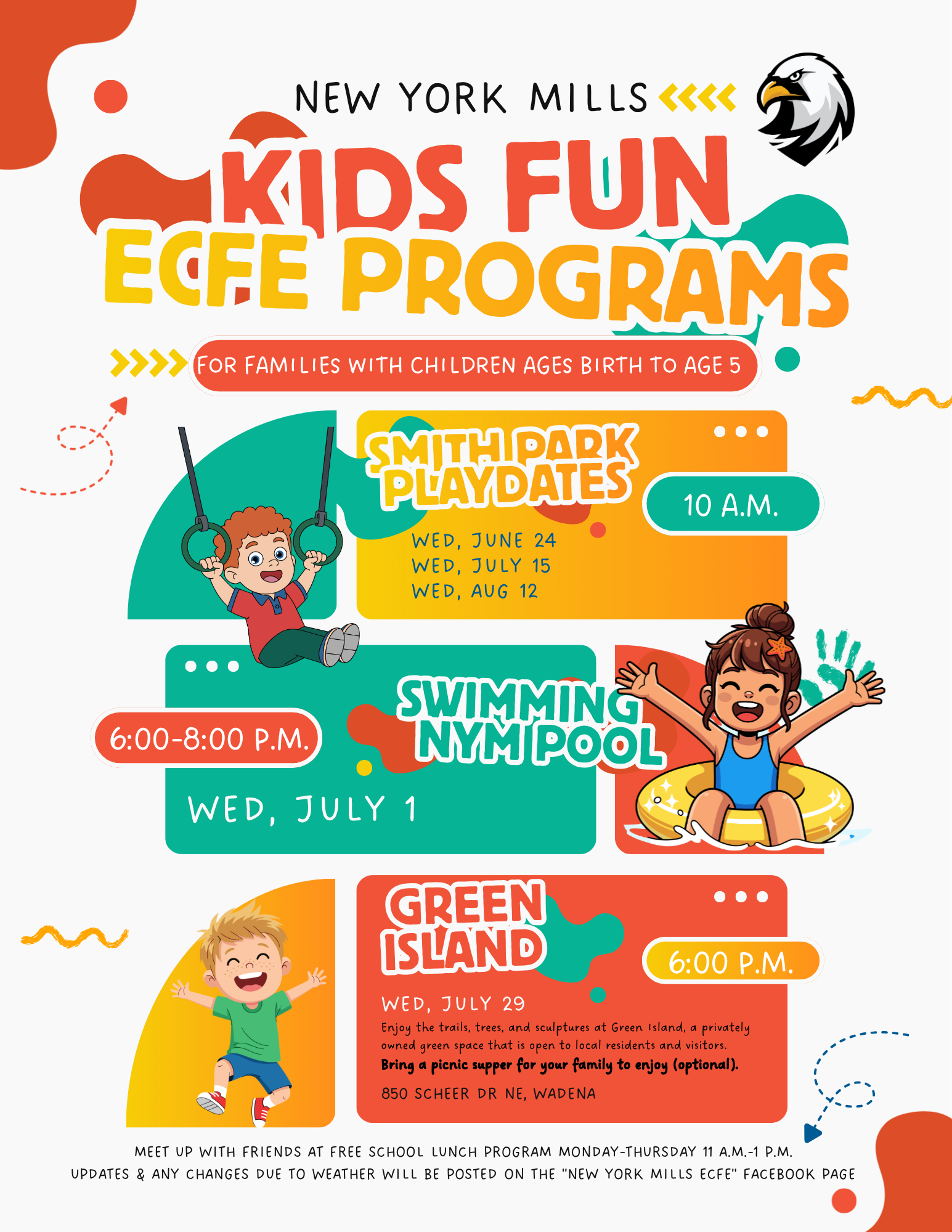 ecfe summer fun calendar