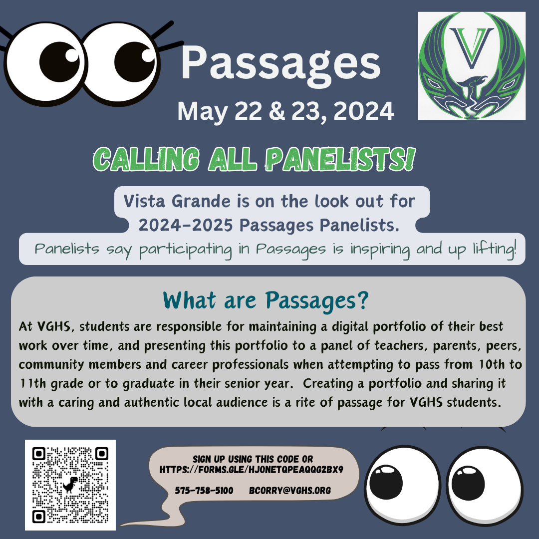 Flyer to sign up to be a student passage panelist