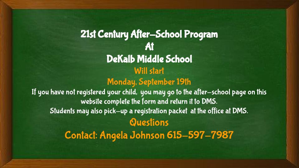 After-School Starts 9/19/2022 After-School Starts 9/19/2022
