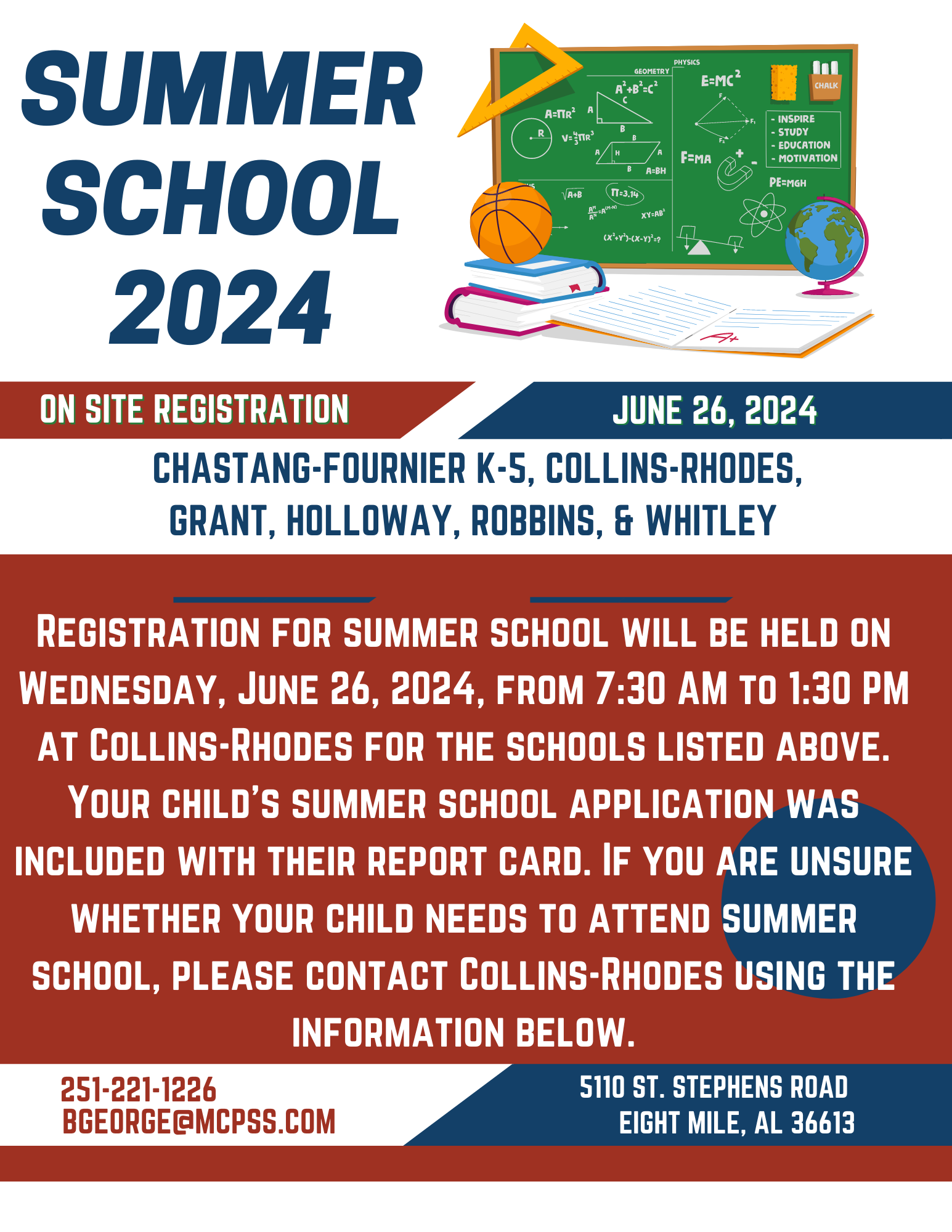 Summer School Registration Flyer