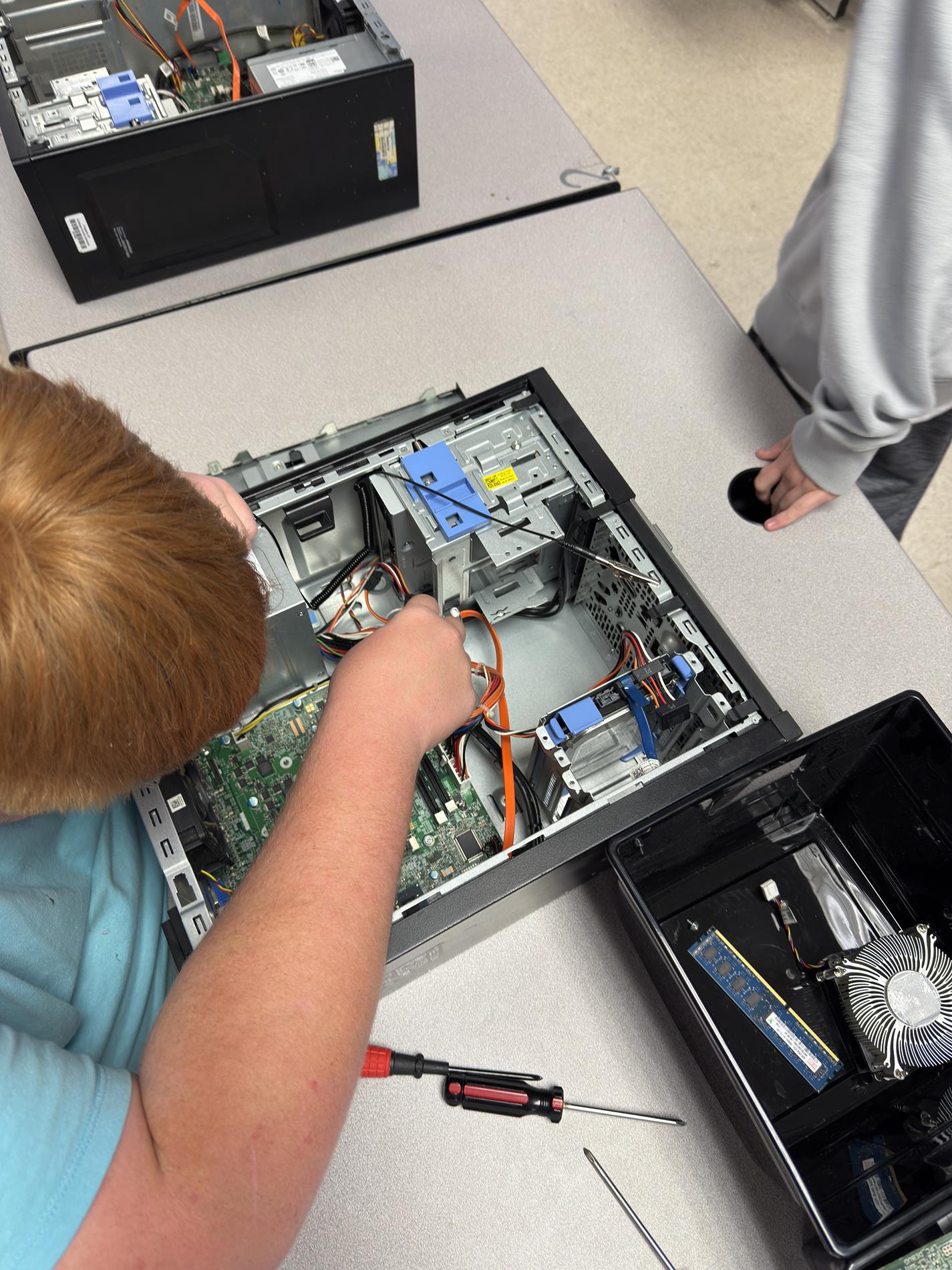 Working on a computer