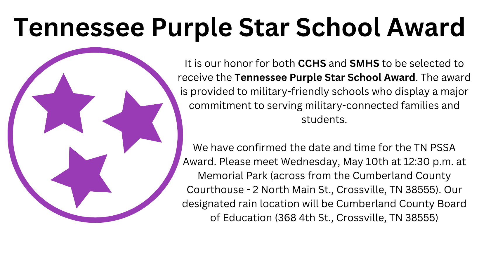 Tennessee Purple Star Award